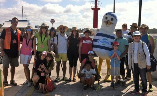 group visiting the island of cabrera